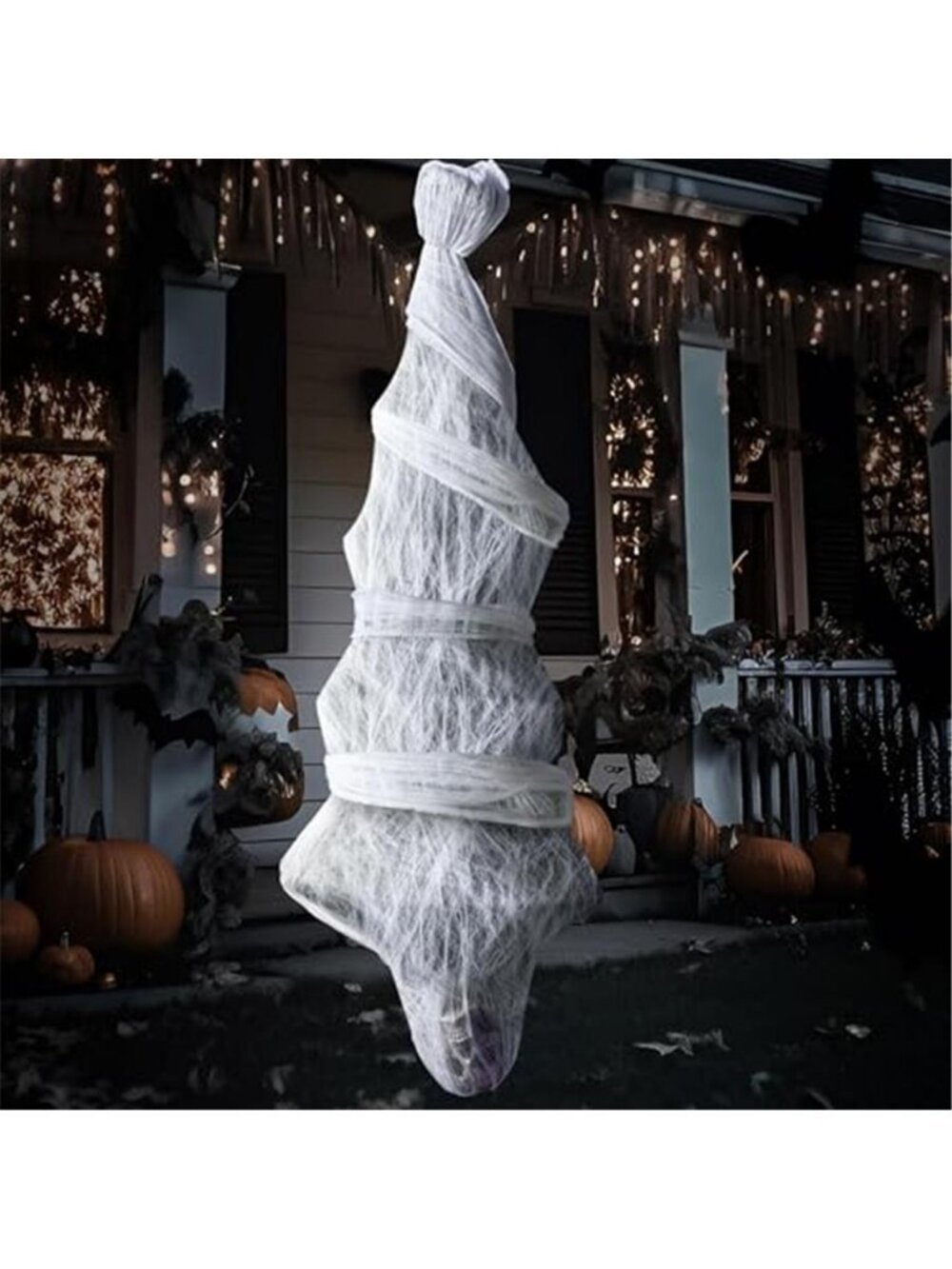 72" Halloween Hanging Cocoon Corpse for Outside Decorations, Life Size